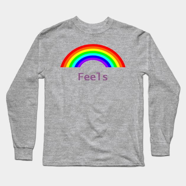 Feels Rainbow Long Sleeve T-Shirt by ellenhenryart